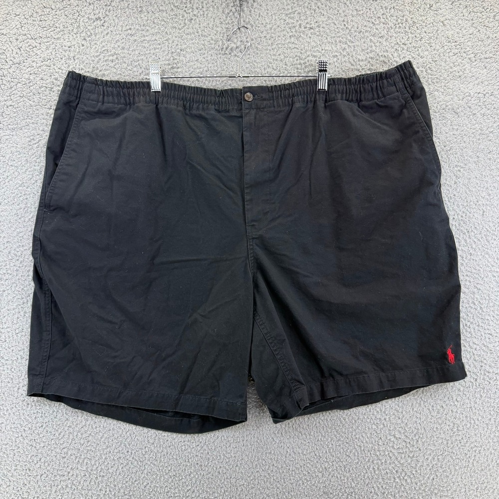 Polo Ralph Lauren Mens 4XB Black Stretch Classic Fit Elastic Waist Shorts Pony